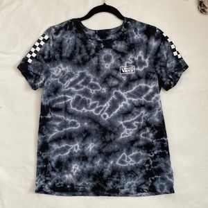 Vans Tie Dye Shirt with Checkered Sleeves